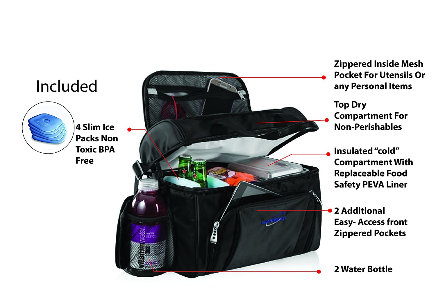Multi function thermal leakproof insulated cooler bag